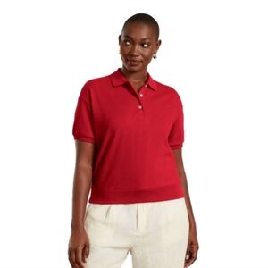Everlane Polo Top Red Organic Cotton Small NEW
